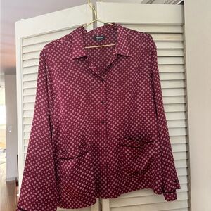 Madewell silk floral blouse size large